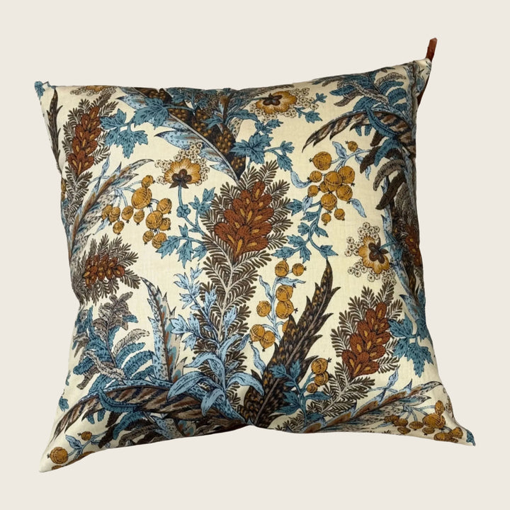 Vintage Feather Floral Pillow