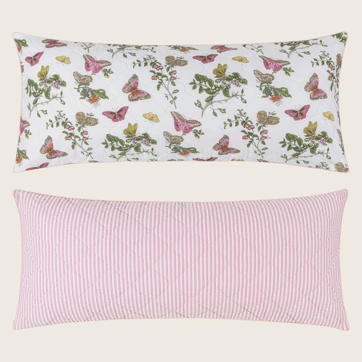 Reversible Baudin Butterfly Quilted Lumbar Pillow Cover