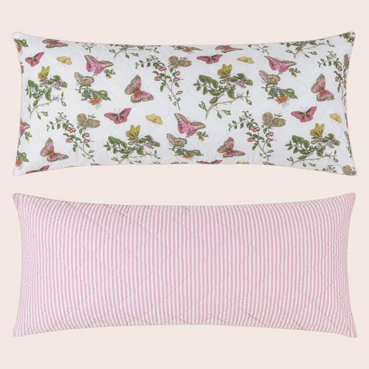 Reversible Baudin Butterfly Quilted Lumbar Pillow Cover