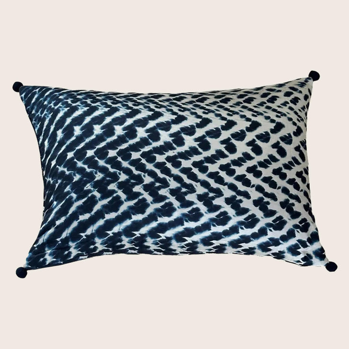 Shibori Waves Silk Lumbar Pillow 16x24