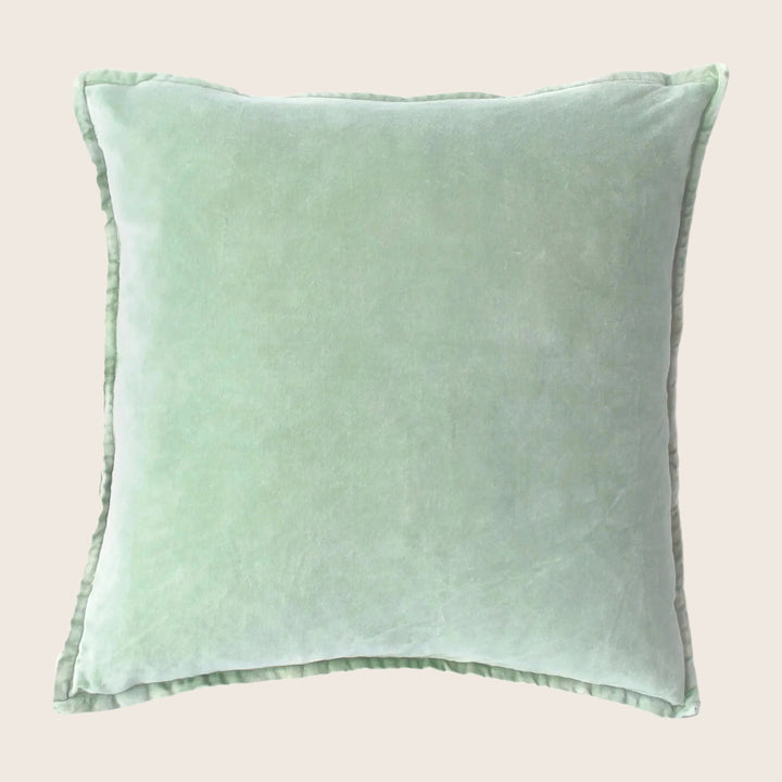 Pip Washed Velvet Green Pillow