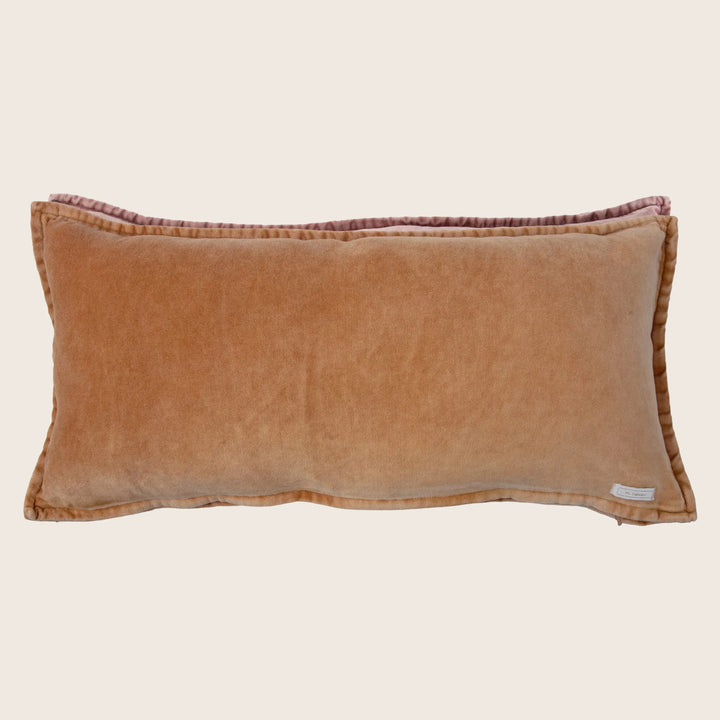 Pip Washed Velvet Caramel Pillow