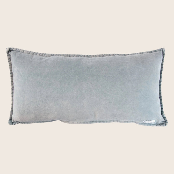 Pip Washed Velvet Aqua Pillow