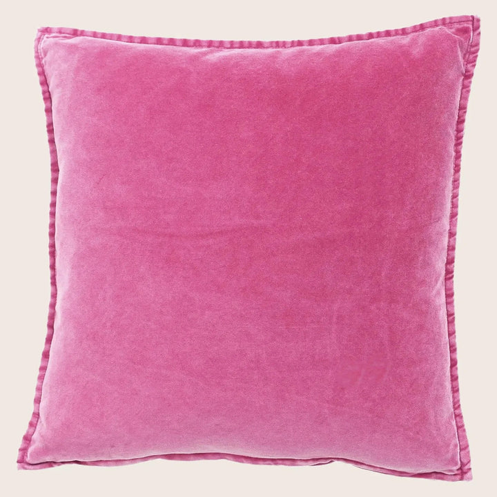 Pip Washed Velvet Bright Pink Pillow