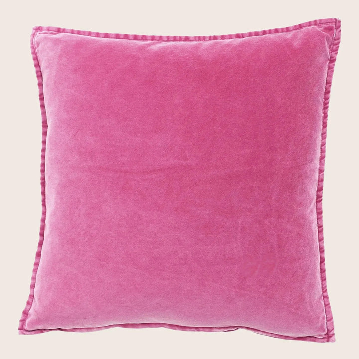 Pip Washed Velvet Bright Pink Pillow
