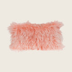 Mongolian Fur Pillow, Rose Quartz