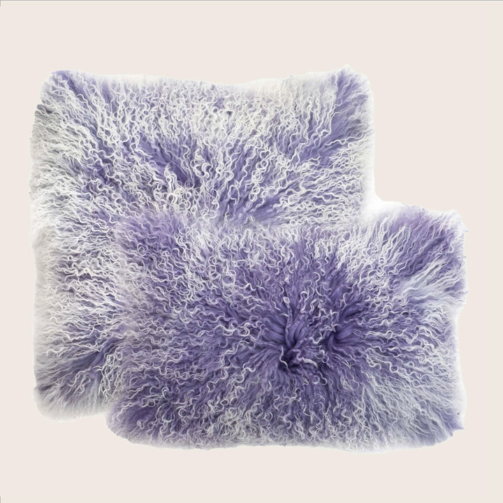 Mongolian Fur Pillow, Amethyst