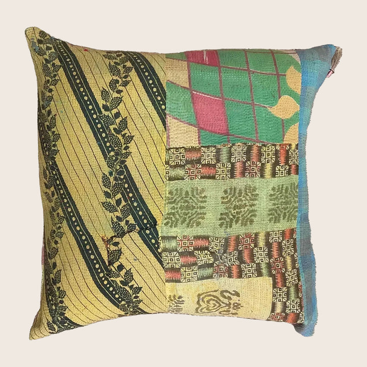 Vintage Garden Patch Kantha Pillow