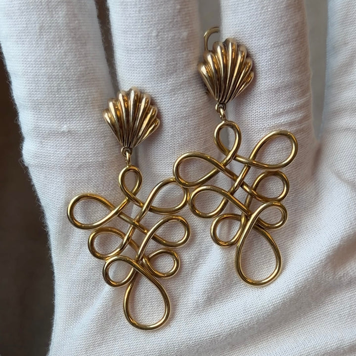 1970S Gold Dangle Earrings