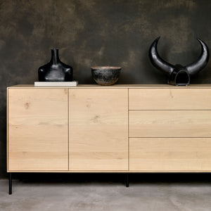 Minimalist wooden sideboard with clean lines and ample storage space. - hover