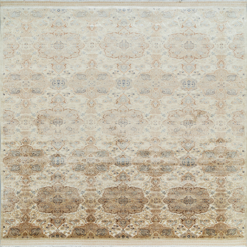 Brown Contemporary Silk Rug - 10' x 14'