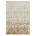 Brown Contemporary Silk Rug - 10' x 14'