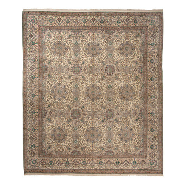 Beige Vintage Traditional Wool Persian Rug - 16'9" x 20'3"