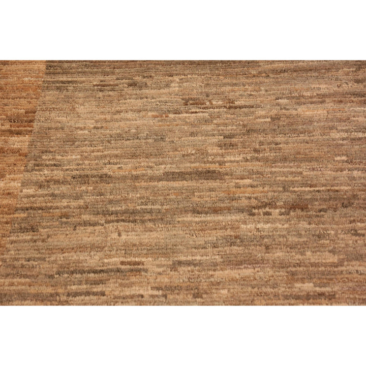Brown Zameen Contemporary Wool Rug - 7'4' x 9'9"