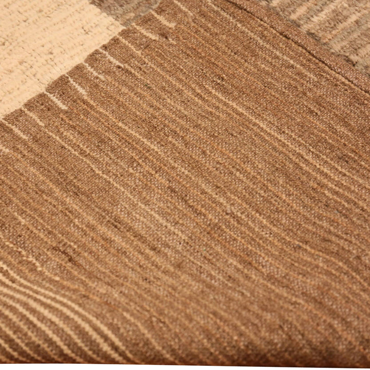 Brown Zameen Contemporary Wool Rug - 7'4' x 9'9"