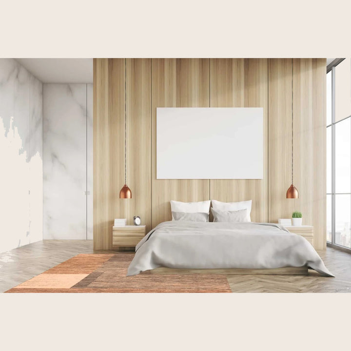 Brown Zameen Contemporary Wool Rug - 7'4' x 9'9"
