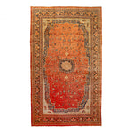 Orange Vintage Traditional Persian Rug - 12'11" x 21'8"