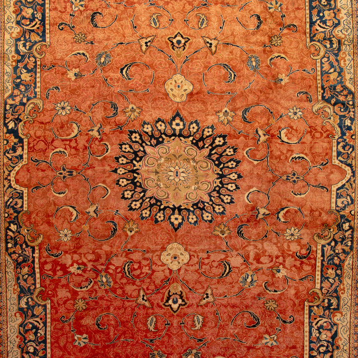 Orange Vintage Traditional Persian Rug - 12'11" x 21'8"