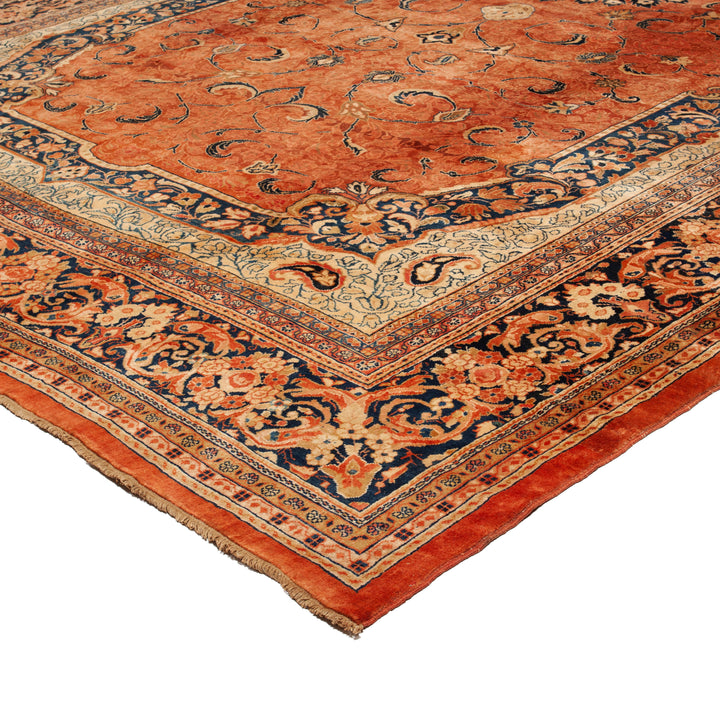 Orange Vintage Traditional Persian Rug - 12'11" x 21'8"