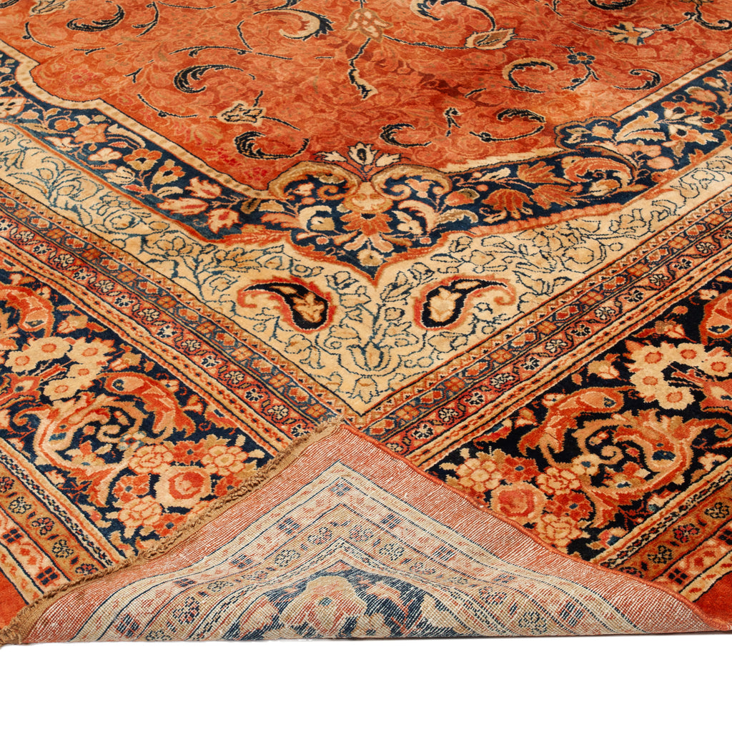 Orange Vintage Traditional Persian Rug - 12'11" x 21'8"