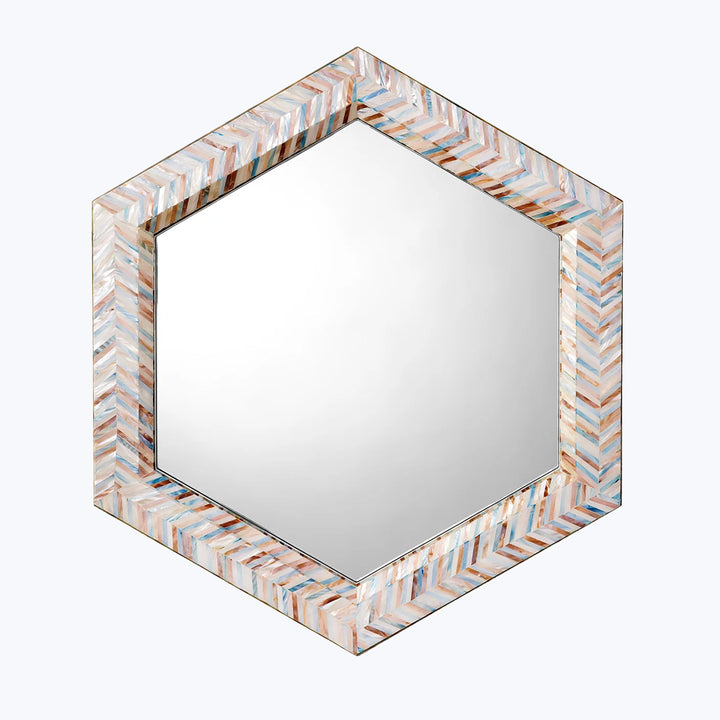Academy Mother of Pearl Hexagon Wall Mirror