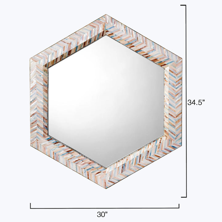 Academy Mother of Pearl Hexagon Wall Mirror