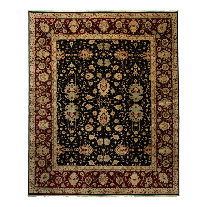 Black Traditional Wool Rug - 13'4" x 16'6"