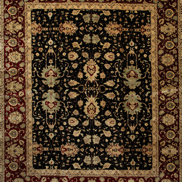 Black Traditional Wool Rug - 13'4" x 16'6"