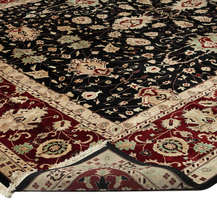 Black Traditional Wool Rug - 13'4" x 16'6"