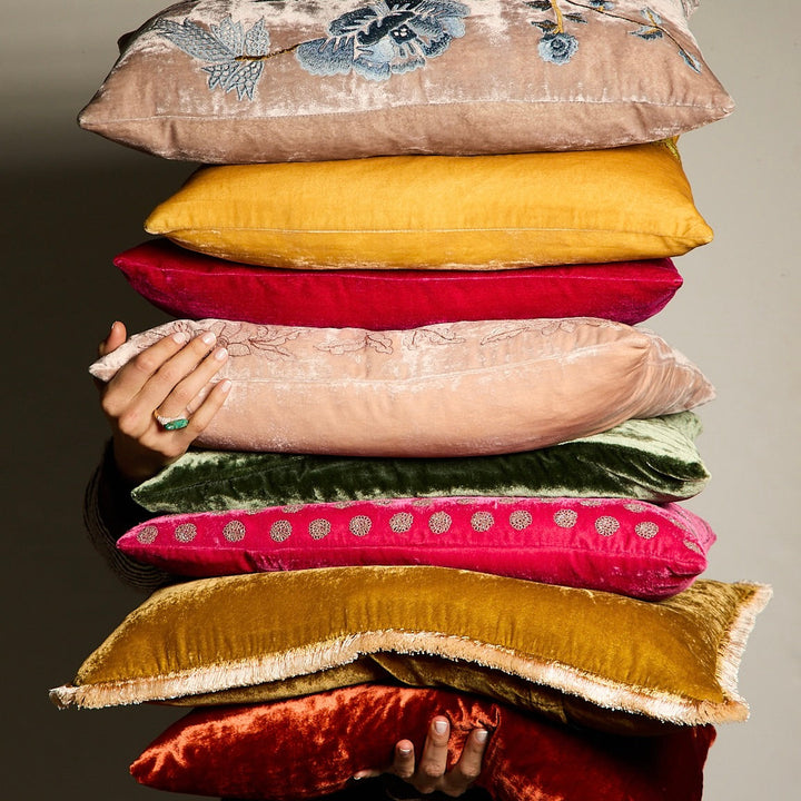 Silk Velvet Lumbar Pillow