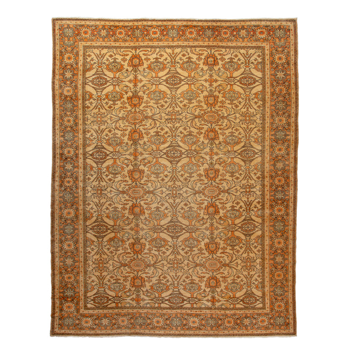 Orange Vintage Traditional Persian Rug - 13'1" x 17'4"