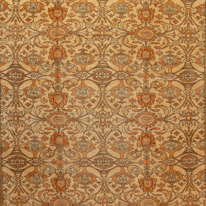 Orange Vintage Traditional Persian Rug - 13'1" x 17'4"