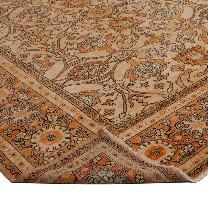 Orange Vintage Traditional Persian Rug - 13'1" x 17'4"