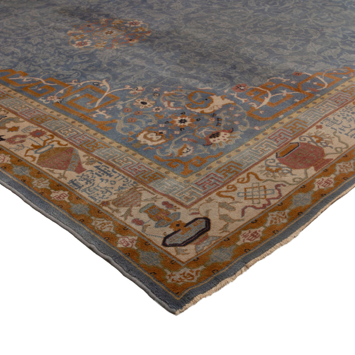Blue Vintage Traditional Wool Rug - 13'10" x 19'