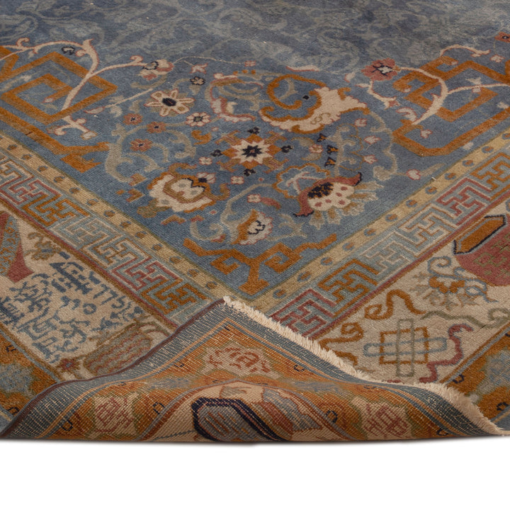 Blue Vintage Traditional Wool Rug - 13'10" x 19'