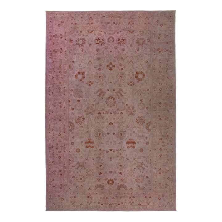 Pink Overdyed Wool Rug - 11'9" x 18'4"