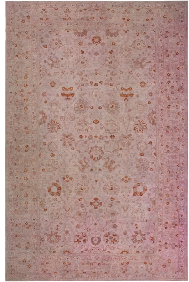 Pink Overdyed Wool Rug - 11'9