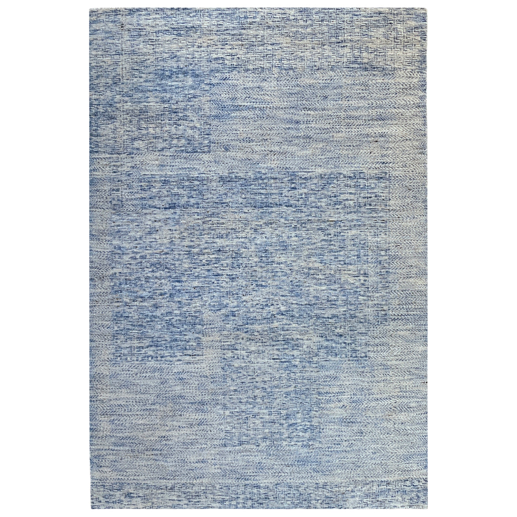 Blue Contemporary Wool Rug - 6'3" x 9'2"