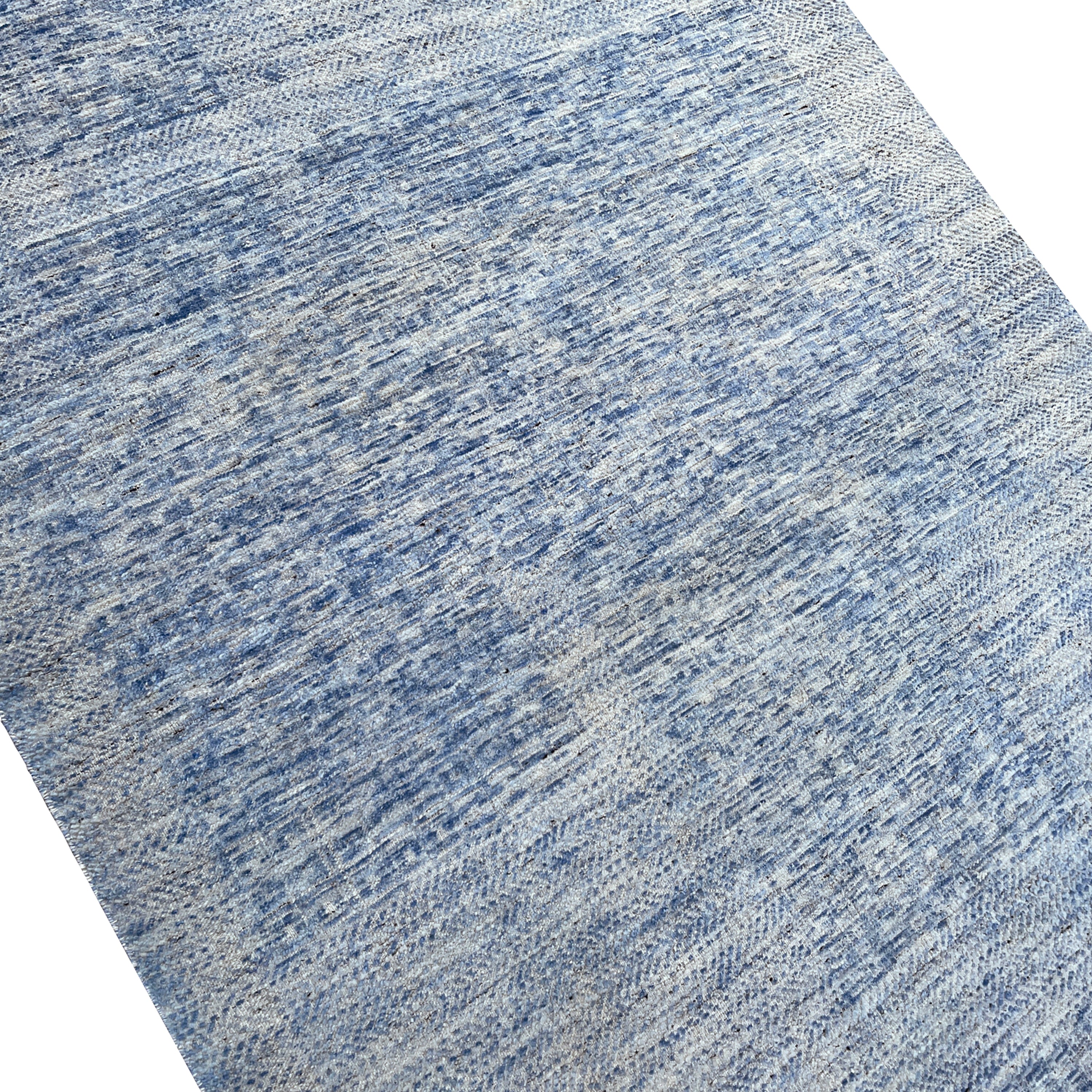 Blue Contemporary Wool Rug - 6'3" x 9'2"