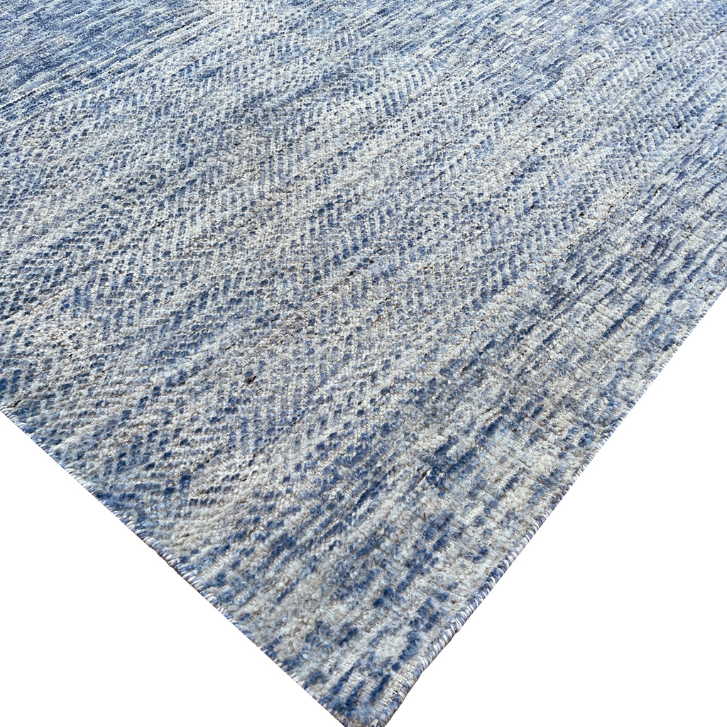 Blue Contemporary Wool Rug - 6'3" x 9'2"