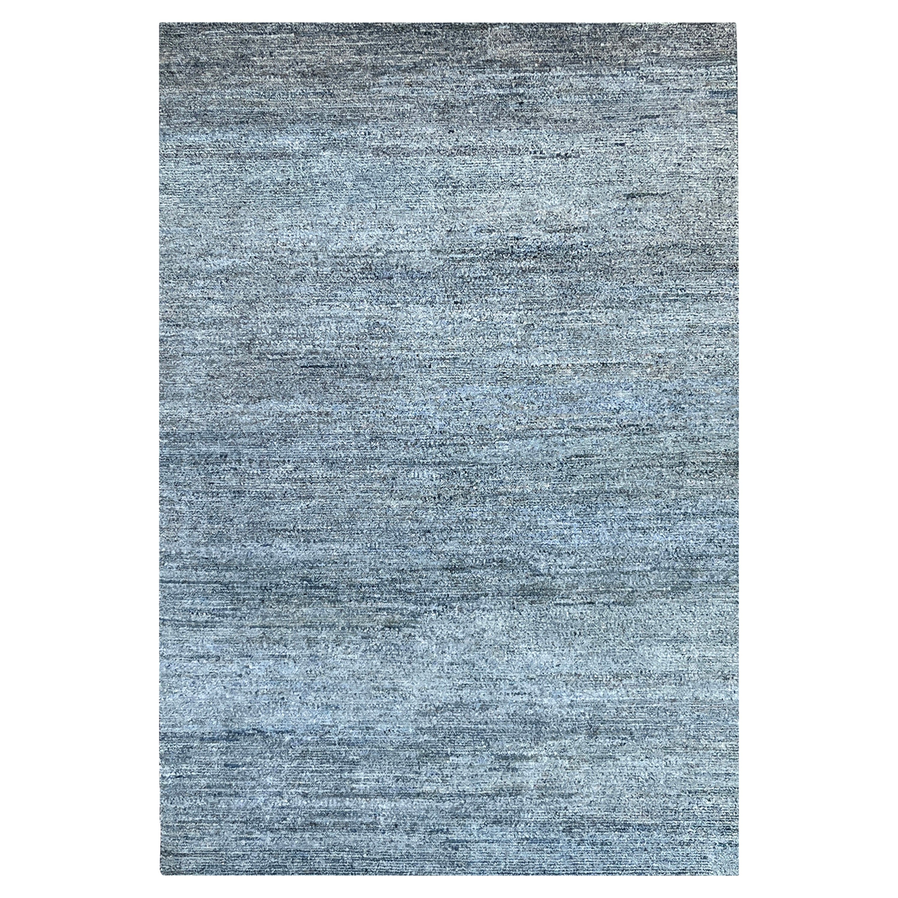 Textured Wool Silk Blend Rug - 6' x 9'