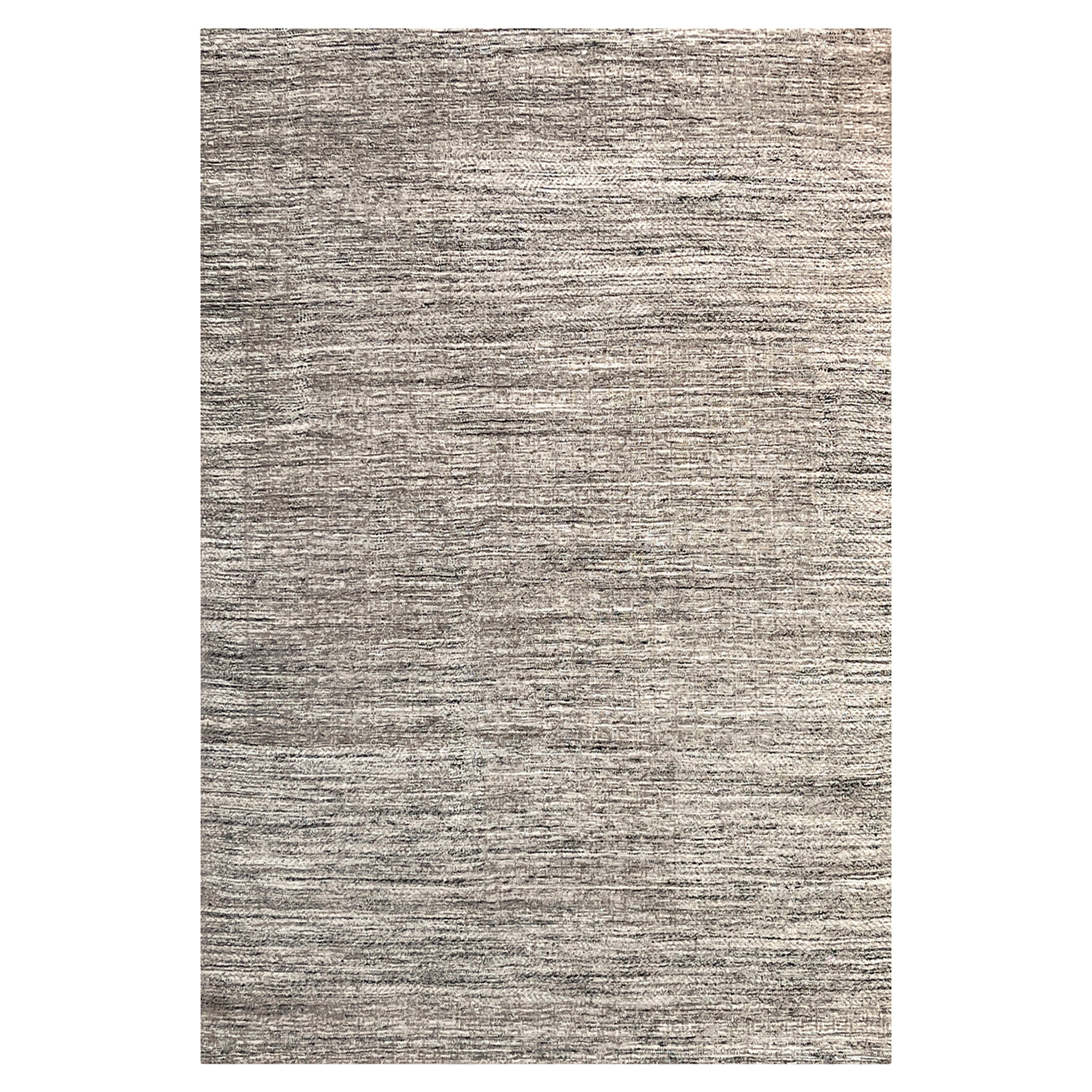 Grey Textured Wool Rug - 6'3" x 9'