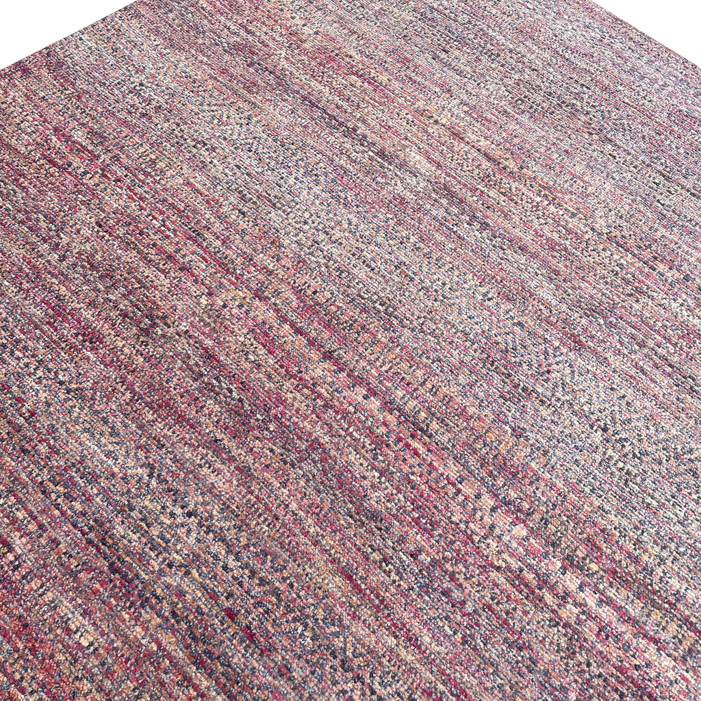 Pink Contemporary Wool Silk Blend Rug