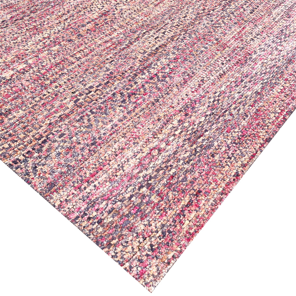 Pink Contemporary Wool Silk Blend Rug