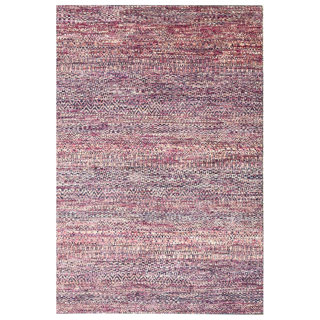 Pink Contemporary Wool Silk Blend Rug