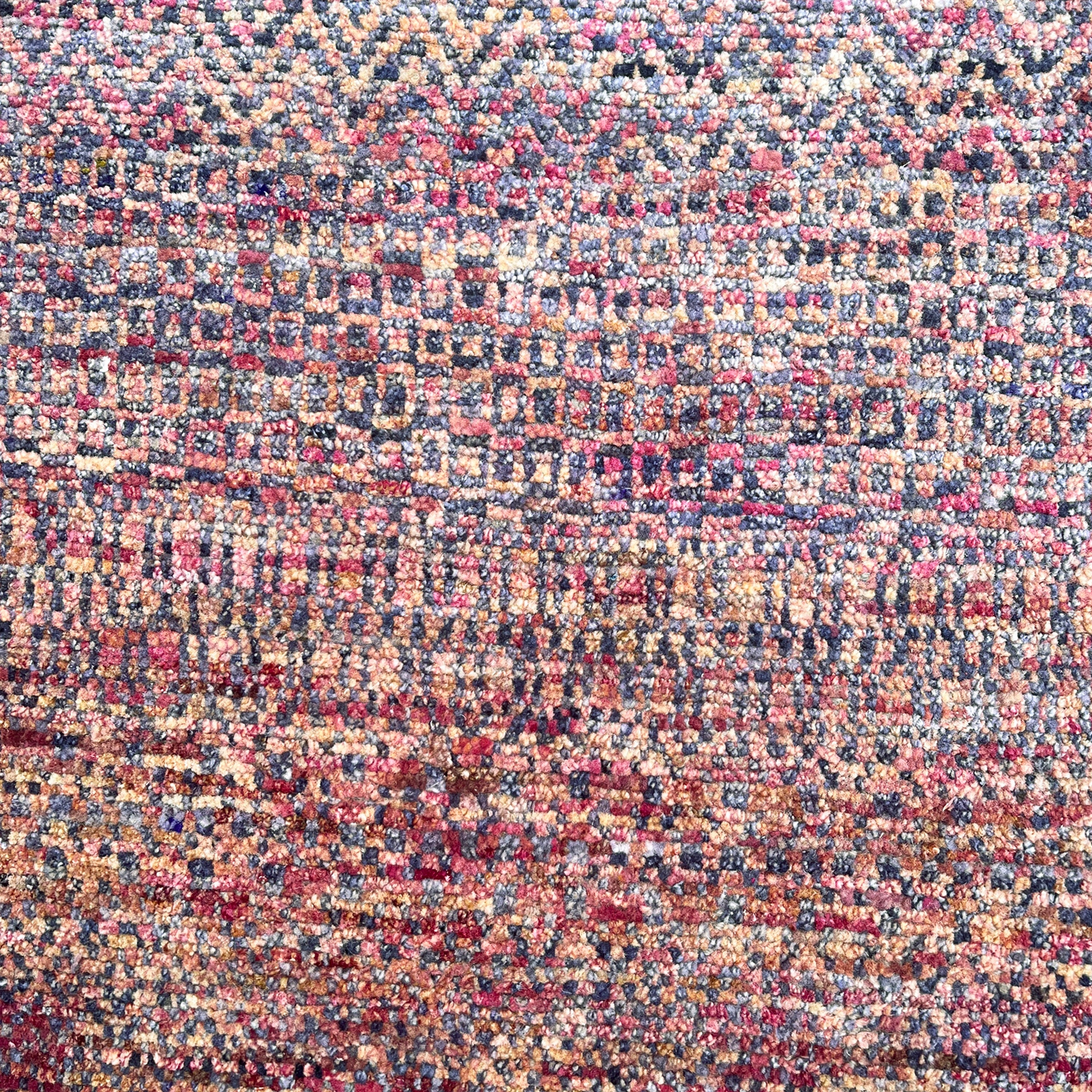 Pink Contemporary Wool Silk Blend Rug