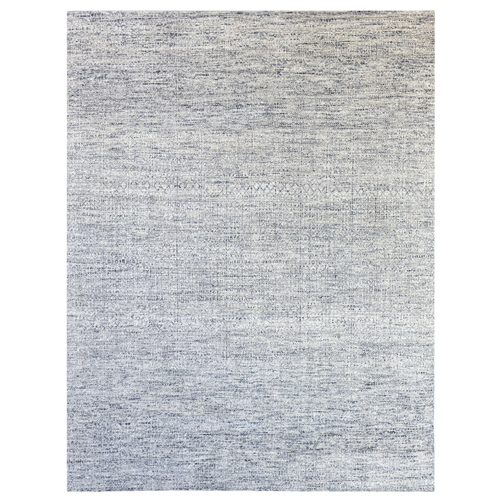 Grey Contemporary Wool Silk Blend Rug - 8'10" x 11'7"
