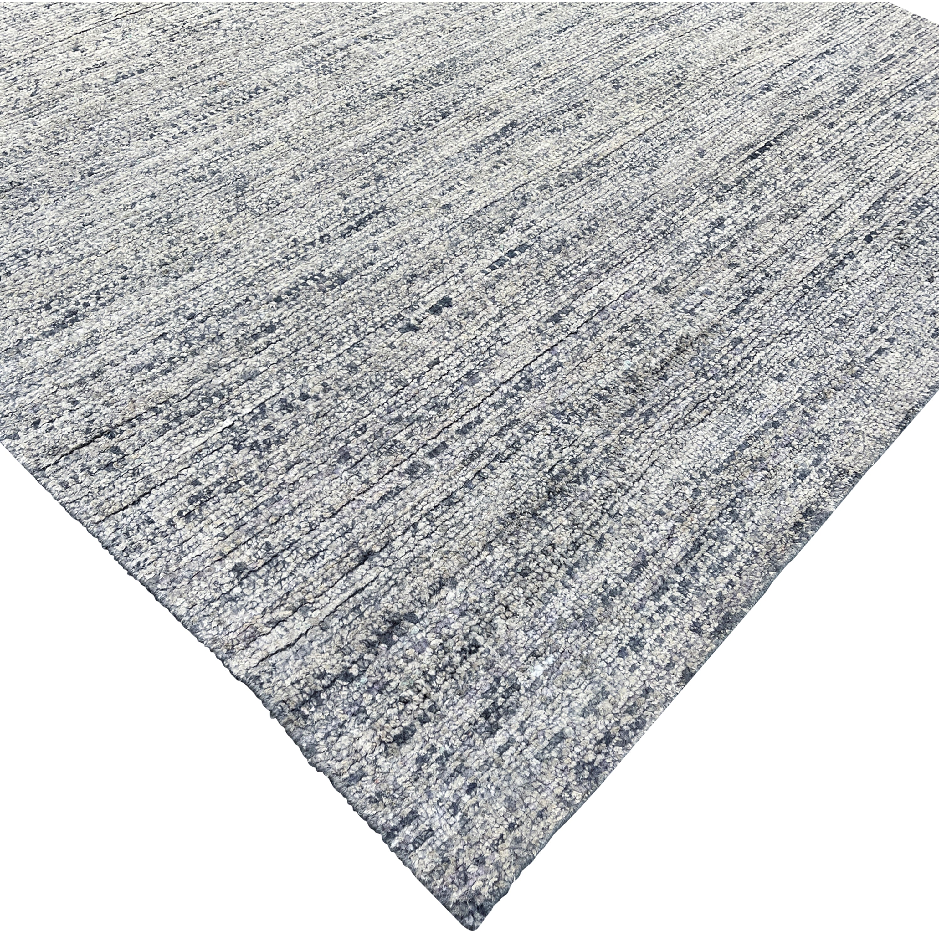 Grey Contemporary Wool Silk Blend Rug - 8'10" x 11'7"