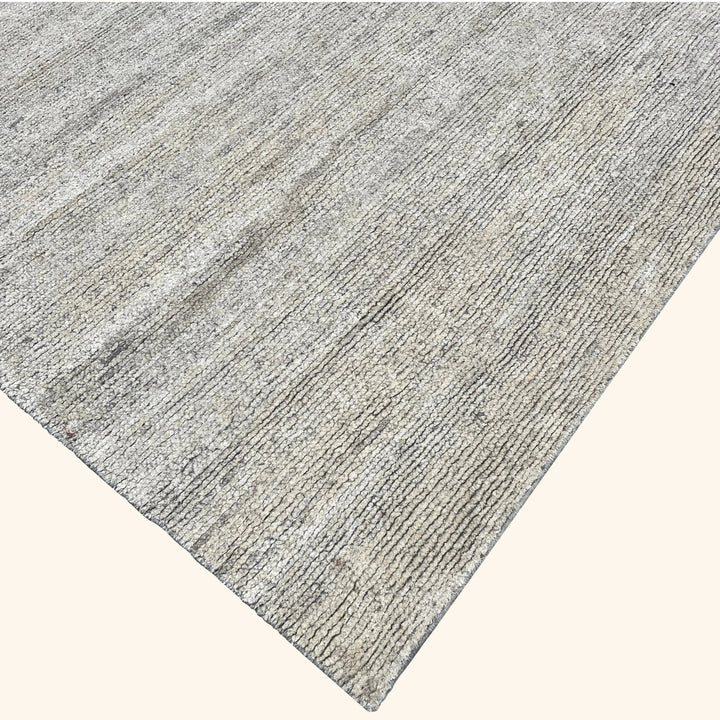 Textured Wool Silk Blend Rug