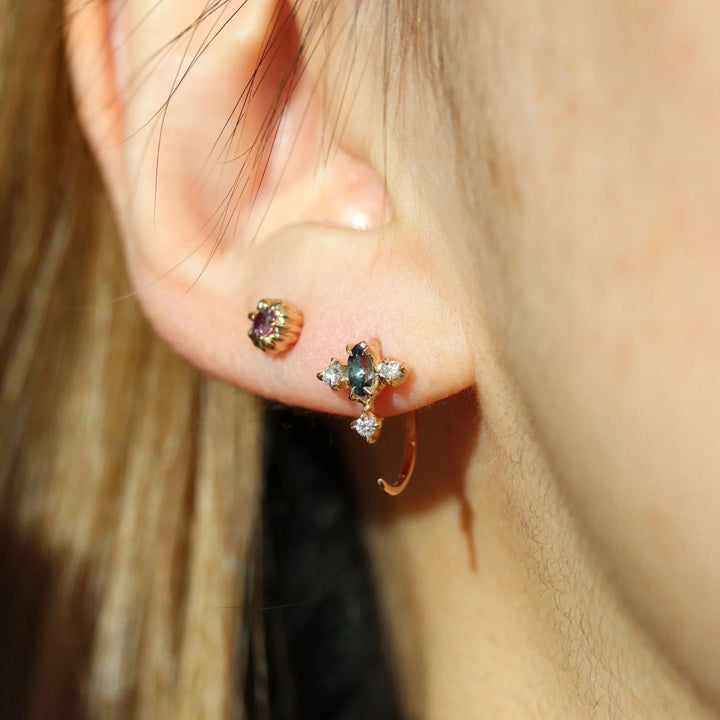 Lowa Ear Hoop Supreme, Blue Sapphire (Single)